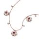 3 - Viana Fine Unseen 1.25 ctw Oval Shape Rhodolite Garnet accented Baguette & Rose Cut Natural Diamond Floral Necklace 