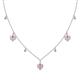 1 - Inara Fine Unseen 0.70 ctw Pear Shape Pink Sapphire accented Round & Rose Cut Natural Diamond Floral Necklace 