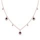 1 - Inara Fine Unseen 0.75 ctw Pear Shape Blue Sapphire accented Round & Rose Cut Natural Diamond Floral Necklace 