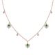 1 - Inara Fine Unseen 0.70 ctw Pear Shape Emerald accented Round & Rose Cut Natural Diamond Floral Necklace 