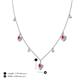 4 - Inara Fine Unseen 0.75 ctw Pear Shape Ruby accented Round & Rose Cut Natural Diamond Floral Necklace 