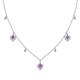 1 - Inara Fine Unseen 0.75 ctw Pear Shape Amethyst accented Round & Rose Cut Natural Diamond Floral Necklace 