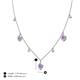 4 - Inara Fine Unseen 0.75 ctw Pear Shape Amethyst accented Round & Rose Cut Natural Diamond Floral Necklace 