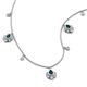 3 - Inara Fine Unseen 0.75 ctw Pear Shape London Blue Topaz accented Round & Rose Cut Natural Diamond Floral Necklace 