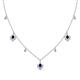 1 - Inara Fine Unseen 0.75 ctw Pear Shape Blue Sapphire accented Round & Rose Cut Natural Diamond Floral Necklace 