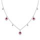 1 - Inara Fine Unseen 0.75 ctw Pear Shape Ruby accented Round & Rose Cut Natural Diamond Floral Necklace 
