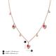 4 - Inara Fine Unseen 0.75 ctw Pear Shape Ruby accented Round & Rose Cut Natural Diamond Floral Necklace 