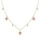 1 - Inara Fine Unseen 0.75 ctw Pear Shape Pink Tourmaline accented Round & Rose Cut Natural Diamond Floral Necklace 