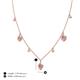 4 - Inara Fine Unseen 0.75 ctw Pear Shape Pink Tourmaline accented Round & Rose Cut Natural Diamond Floral Necklace 
