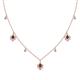1 - Inara Fine Unseen 0.75 ctw Pear Shape Red Garnet accented Round & Rose Cut Natural Diamond Floral Necklace 