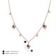 4 - Inara Fine Unseen 0.75 ctw Pear Shape Red Garnet accented Round & Rose Cut Natural Diamond Floral Necklace 