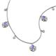3 - Inara Fine Unseen 0.75 ctw Pear Shape Tanzanite accented Round & Rose Cut Natural Diamond Floral Necklace 