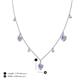 4 - Inara Fine Unseen 0.75 ctw Pear Shape Tanzanite accented Round & Rose Cut Natural Diamond Floral Necklace 
