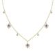 1 - Inara Fine Unseen 0.75 ctw Pear Shape Tanzanite accented Round & Rose Cut Natural Diamond Floral Necklace 