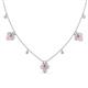 1 - Ayla Fine Unseen 1.00 ctw Pear Shape Pink Sapphire accented Baguette & Rose Cut Natural Diamond Floral Necklace 