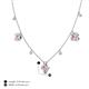 4 - Ayla Fine Unseen 1.00 ctw Pear Shape Pink Sapphire accented Baguette & Rose Cut Natural Diamond Floral Necklace 