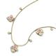 3 - Ayla Fine Unseen 1.00 ctw Pear Shape Pink Sapphire accented Baguette & Rose Cut Natural Diamond Floral Necklace 