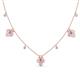 1 - Ayla Fine Unseen 1.00 ctw Pear Shape Pink Sapphire accented Baguette & Rose Cut Natural Diamond Floral Necklace 
