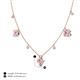 4 - Ayla Fine Unseen 1.00 ctw Pear Shape Pink Sapphire accented Baguette & Rose Cut Natural Diamond Floral Necklace 
