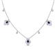1 - Ayla Fine Unseen 2.00 ctw Pear Shape Blue Sapphire accented Baguette & Rose Cut Natural Diamond Floral Necklace 