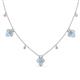1 - Ayla Fine Unseen 2.00 ctw Pear Shape Blue Topaz accented Baguette & Rose Cut Natural Diamond Floral Necklace 