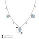 4 - Ayla Fine Unseen 2.00 ctw Pear Shape Blue Topaz accented Baguette & Rose Cut Natural Diamond Floral Necklace 