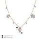 4 - Ayla Fine Unseen 2.00 ctw Pear Shape Blue Topaz accented Baguette & Rose Cut Natural Diamond Floral Necklace 