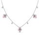 1 - Ayla Fine Unseen 2.00 ctw Pear Shape Pink Tourmaline accented Baguette & Rose Cut Natural Diamond Floral Necklace 