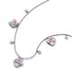 3 - Ayla Fine Unseen 1.00 ctw Pear Shape Pink Sapphire accented Baguette & Rose Cut Natural Diamond Floral Necklace 