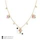 4 - Ayla Fine Unseen 1.00 ctw Pear Shape Pink Sapphire accented Baguette & Rose Cut Natural Diamond Floral Necklace 