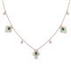 1 - Ayla Fine Unseen 1.00 ctw Pear Shape Emerald accented Baguette & Rose Cut Natural Diamond Floral Necklace 