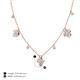 4 - Ayla Fine Unseen 1.00 ctw Pear Shape Natural Diamond accented Baguette & Rose Cut Diamond Floral Necklace 