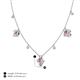 4 - Ayla Fine Unseen 2.00 ctw Pear Shape Pink Tourmaline accented Baguette & Rose Cut Natural Diamond Floral Necklace 