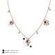 4 - Ayla Fine Unseen 2.00 ctw Pear Shape Rhodolite Garnet accented Baguette & Rose Cut Natural Diamond Floral Necklace 