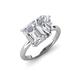 4 - Driselle 3.00 ctw GIA Certified Emerald Shape Natural Diamond and GIA Certified Pear Shape Natural Diamond Women Toi Et Moi Engagement Ring 