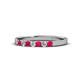 1 - Fiala 2.00 mm Ruby and Lab Grown Diamond 7 Stone Wedding Band 