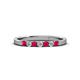 2 - Fiala 2.00 mm Ruby and Lab Grown Diamond 7 Stone Wedding Band 