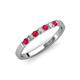 3 - Fiala 2.00 mm Ruby and Lab Grown Diamond 7 Stone Wedding Band 