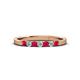 2 - Fiala 2.00 mm Ruby and Lab Grown Diamond 7 Stone Wedding Band 