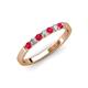 3 - Fiala 2.00 mm Ruby and Lab Grown Diamond 7 Stone Wedding Band 