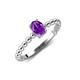 4 - Helen Oval Cut Amethyst Solitaire Promise Ring 