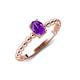 4 - Helen Oval Cut Amethyst Solitaire Promise Ring 