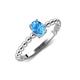 4 - Helen Oval Cut Blue Topaz Solitaire Promise Ring 