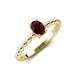 4 - Helen Oval Cut Red Garnet Solitaire Promise Ring 