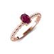 4 - Helen Oval Cut Rhodolite Garnet Solitaire Promise Ring 