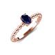 4 - Helen Oval Cut Blue Sapphire Solitaire Promise Ring 