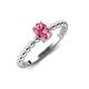 4 - Helen Oval Cut Pink Tourmaline Solitaire Promise Ring 
