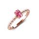 4 - Helen Oval Cut Pink Tourmaline Solitaire Promise Ring 