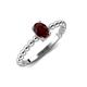 4 - Helen Oval Cut Red Garnet Solitaire Promise Ring 