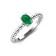 4 - Helen Oval Cut Emerald Solitaire Promise Ring 